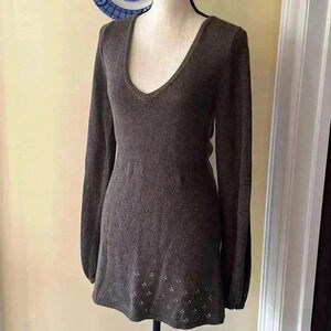 Kaisley Anthropologie | Brown Wool Blend Tunic Sweater or Sweater Dress